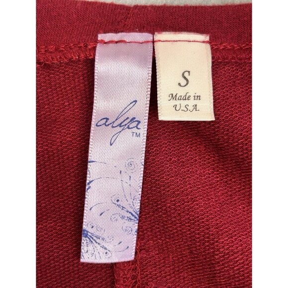 Alya Women’s Small Maroon Red Soft Knit Fit & Flare Dress Long Sleeve Round Neck - Picture 3 of 8